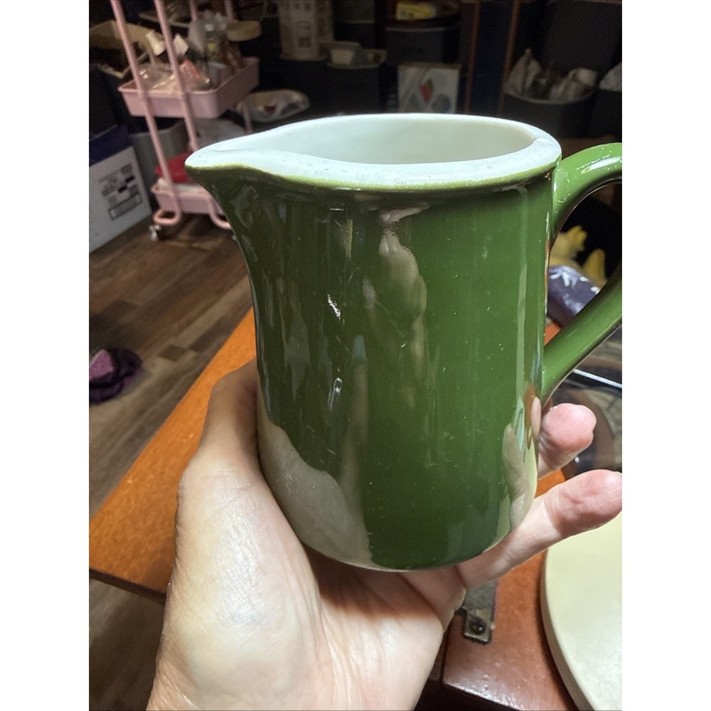 Hall USA Green Pitcher/Vase Vintage 4"